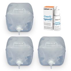 Wasser-Lager-Paket - Trinkwasser sicher lagern für Notfälle, Stromausfall, Ausfall der Wasserversorgung und zur Wasserkonservierung