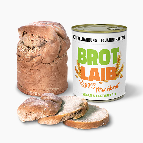 Brot Laib Roggen-Mischbrot, Dosenbrot, 10 Jahre haltbar