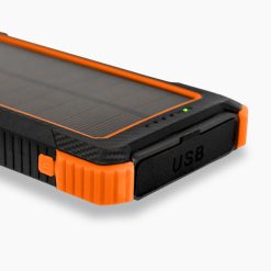 ration1 Powerbank 10.000 mAh mit LED-Lampe, Solar-Panel & kabellosem Laden