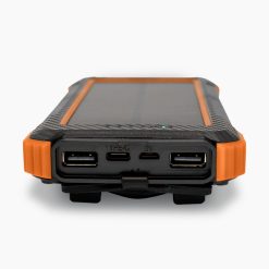 ration1 Powerbank 10.000 mAh mit LED-Lampe, Solar-Panel & kabellosem Laden