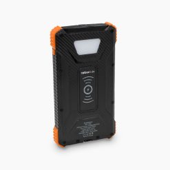 ration1 Powerbank 10.000 mAh mit LED-Lampe, Solar-Panel & kabellosem Laden