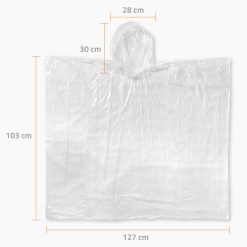Einwegponcho, Regenponcho für Erwachsene, 5er Set, Einheitsgröße, Onesize