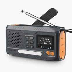 Kurbelradio DAB+ Multifunktion 8-in-1 mit LED-Lampe, SOS-Funktion, Solarzelle, Powerbank, Bluetooth und Leselicht