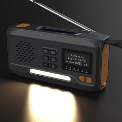 Kurbelradio DAB+ Multifunktion 8-in-1 mit LED-Lampe, SOS-Funktion, Solarzelle, Powerbank, Bluetooth und Leselicht