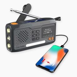 Kurbelradio DAB+ Multifunktion 8-in-1 mit LED-Lampe, SOS-Funktion, Solarzelle, Powerbank, Bluetooth und Leselicht