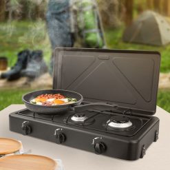 Gaskocher 3-flammig – Campingkocher Komplett-Set inkl. Gaskartuschen und Zubehör
