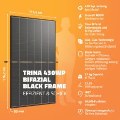 Balkonkraftwerk Basis 860Wp bifazial, 2 Solarmodule und Wechselrichter