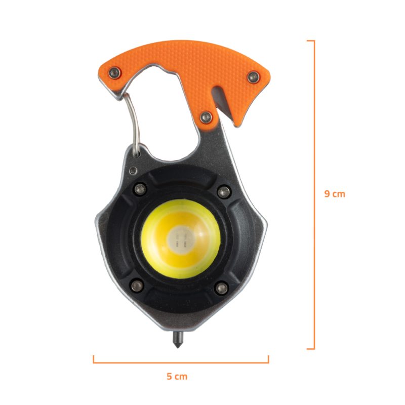 Multi-Rettungshammer 4-in-1 mit Glasbrecher, Gurtschneider, Lampe & Schraubendreher_Abmessungen