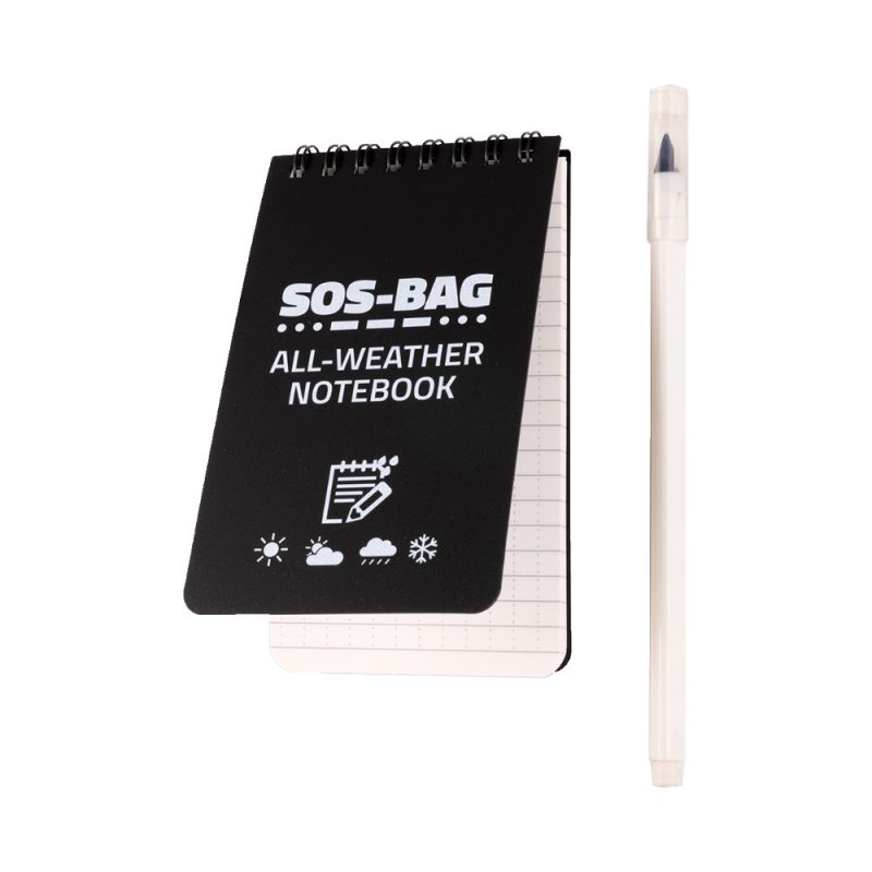 Allwetter-Notizbuch mit Stift für Notfallrucksack