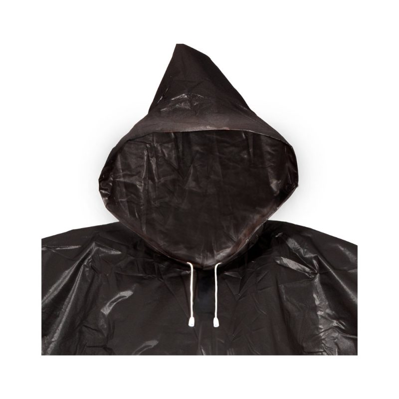 Poncho groß schwarz mit schützender Kapuze