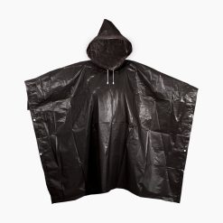 Poncho groß in schwarz, robust für Outdoor und Krisenvorsorge