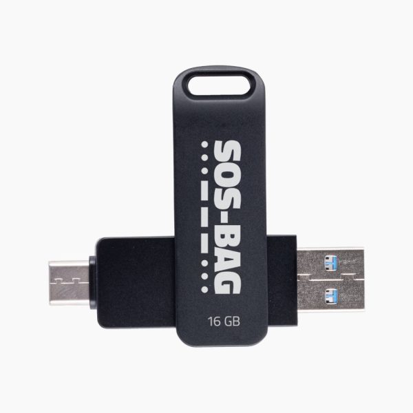 Multi USB-Stick mit USB-A und USB-C für Notfallrucksack