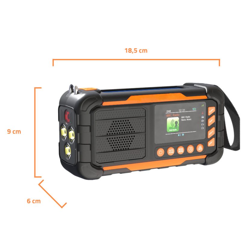 Outdoor Kurbelradio mit 10000 mAh Akku und COB-LED und ASA