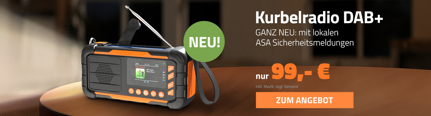 Teaser Kurbelradio mit ASA Sicherheitsmeldungen